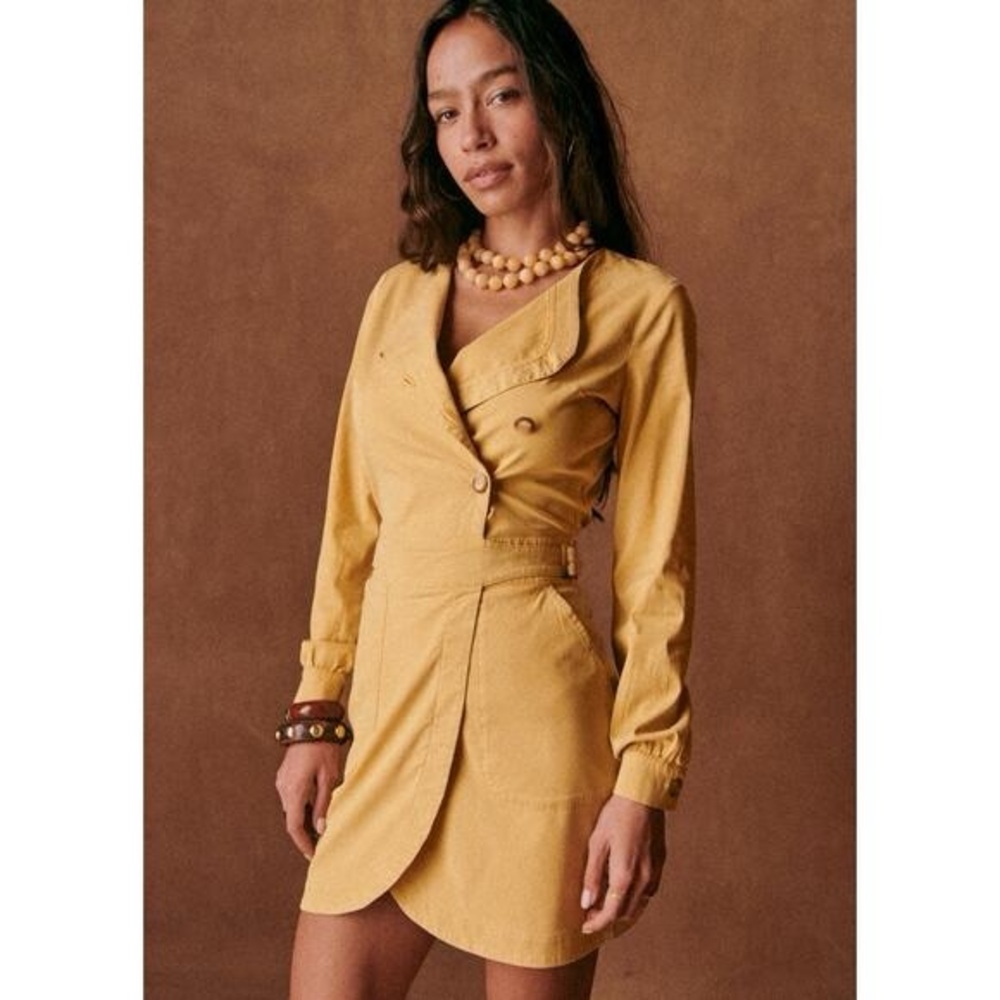 Sezane Mustard Midi Dress